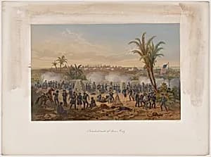Bombardment of Vera Cruz by Adolphe-Jean-Baptiste Bayot, after Carl Nebel