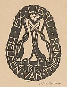 Bookplate Heleen van Thienen by M.C. Escher