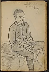 Boy Seated on Logs (Thomas Diestelmann) by Max Beckmann