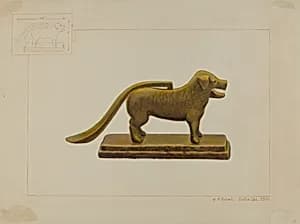Brass Dog Nutcracker