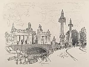 Bridge at Charlottenburg by Joseph Pennell