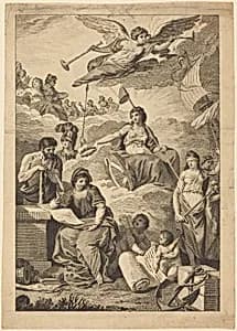 Britannia Crowning History by Charles Grignion, after Conrad Martin Metz