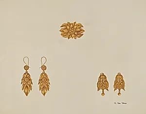 Brooch and Earrings by Vera Van Voris