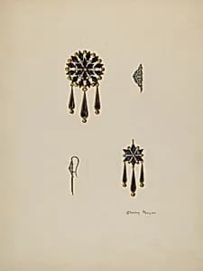 Brooch and Earrings by Stanley Mazur