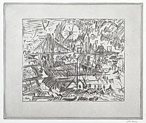 Brooklyn Bridge from Brooklyn (The Sun) by John Marin