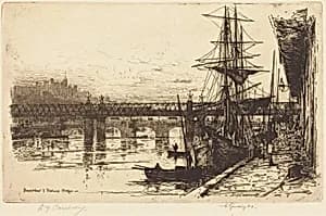 Broomielaw and Railway Bridges by David Young Cameron