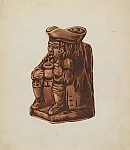 Brown Pottery Toby Jug