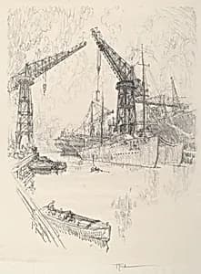 Building Destroyers by Joseph Pennell