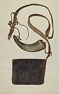 Bullet Pouch and Powder Horn by Cecil Smith