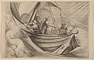 Caesar Crossing Stormy Seas by Willem Basse