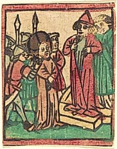 Caiaphas Tearing his Clothes by German 15th Century
