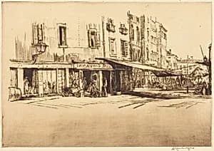 Calle Pescheria, Venice by Sir Muirhead Bone