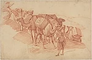 Camel Caravan by French 18th Century