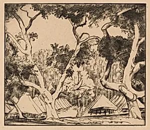 Camp of Company F by Bror Julius Olsson Nordfeldt