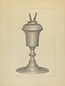 Camphene Lamp by Miss E. Dorsey Bruen