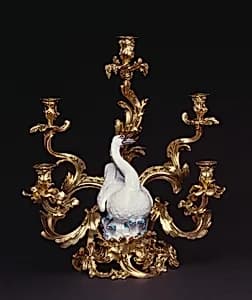 Candelabrum: Swan Among Rushes by design by Johann Joachim Kaendler, manufactured by Staatliche Porzellan-Manufaktur Meissen GmbH