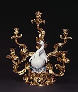 Candelabrum: Swan Among Rushes by design by Johann Joachim Kaendler, manufactured by Staatliche Porzellan-Manufaktur Meissen GmbH
