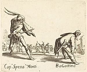 Cap. Spessa Monti and Bagattino by after Jacques Callot