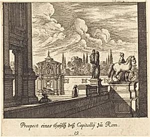 Capitoline, Rome by Melchior Küsel after Johann Wilhelm Baur