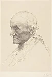 Cardinal Manning, 2nd plate by Alphonse Legros
