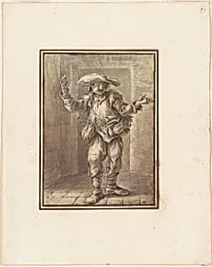 Caricature of a Peasant with a Broad Hat