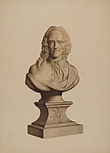 Carved Bust of Voltaire by Joseph Goldberg