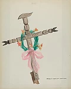 Carved Cross - Grave by Majel G. Claflin