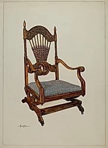 Carved Oak Chair by Florence Truelson