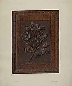 Carved Wood Panel by Clyde L. Cheney