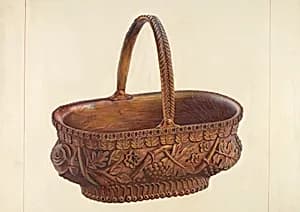 Carved Wooden Basket