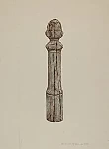 Carved Wooden Hitching Post by Rose Campbell-Gerke