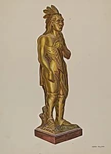 Carved Wooden Indian by Verna Tallman