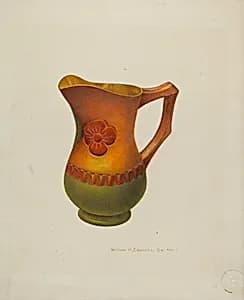 Carved Wooden Pitcher by William H. Edwards