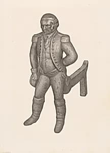 Cast Iron Andiron by Milton Grubstein