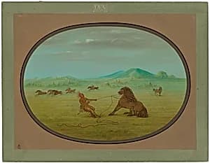 Catching Wild Horses - Pawnee by George Catlin