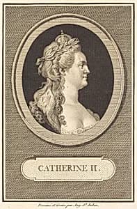 Catherine II by Augustin de Saint-Aubin