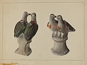 Chalkware Lovebirds by Mina Lowry
