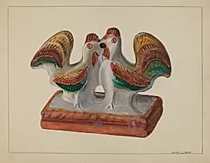 Chalkware Roosters by Mina Lowry