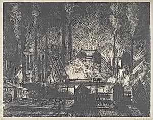 Changing Shifts, Charleroi by Joseph Pennell