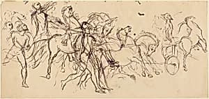 Charioteers (recto and verso) by Eugène Delacroix