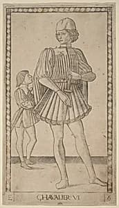 Chavalier (Knight) by Master of the E-Series Tarocchi