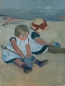 Children Playing on the Beach by Mary Cassatt