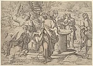 Christ and the Samaritan Woman by Francesco Brizio(?), after Annibale Carracci