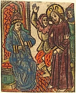 Christ before Caiaphas by Master of the Dutuit Mount of Olives after Master of St. Erasmus