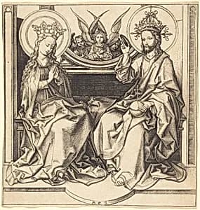 Christ Blessing the Virgin by Martin Schongauer