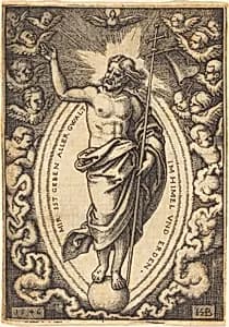 Christ on the Globe by Sebald Beham