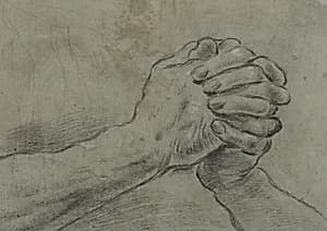Clasped Hands [verso] by Giacomo Cavedone