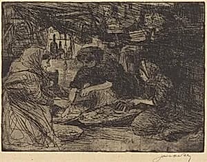 Cleaning Fish, Portlethen by James McBey