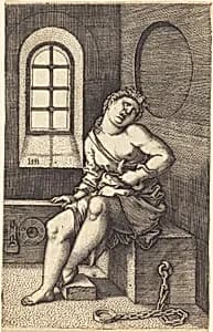 Cleopatra Seated by Sebald Beham