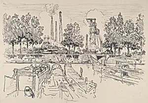 Coal Mines, Monceau, France by Joseph Pennell